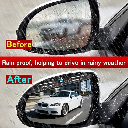Vehicle Wind Deflector Mirror Rain Visor Eyebrow Compatible with BMW Series Interior Accessories,Silicone Rain Shield-Car Rear View Mirror Rain Cover for Car (2 Pack) in Saudi Arabia