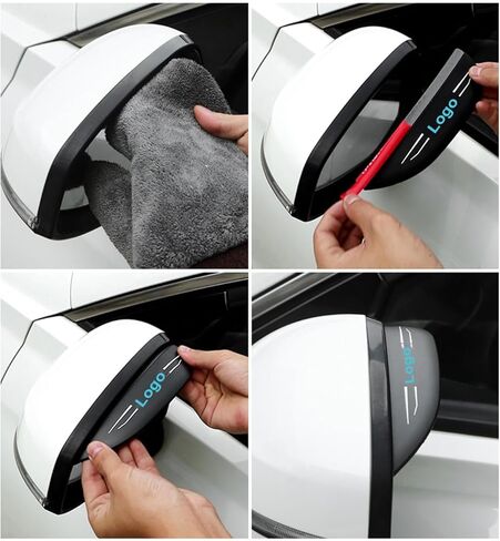 Vehicle Wind Deflector Mirror Rain Visor Eyebrow Compatible with BMW Series Interior Accessories,Silicone Rain Shield-Car Rear View Mirror Rain Cover for Car (2 Pack) in Saudi Arabia