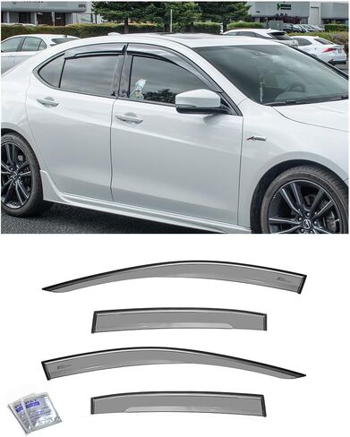 بديل لأقنعة 2015-2020 Acura TLX EOS JDM Mugen Tape-On Style دخان ملون فتحات جانبية عاكسات النوافذ واقي المطر DWV-V246 in Kuwait