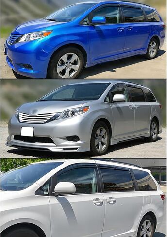 Window Visors Compatible with 2011 2012 2013 2014 2015 2016 2017 2018 2019 2020 Toyota Sienna, Rain Guards Sun Shields Window Deflector, Tape-On Mugen Style, 4PCS in Saudi Arabia