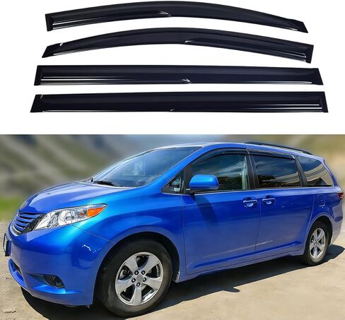 Window Visors Compatible with 2011 2012 2013 2014 2015 2016 2017 2018 2019 2020 Toyota Sienna, Rain Guards Sun Shields Window Deflector, Tape-On Mugen Style, 4PCS in Saudi Arabia