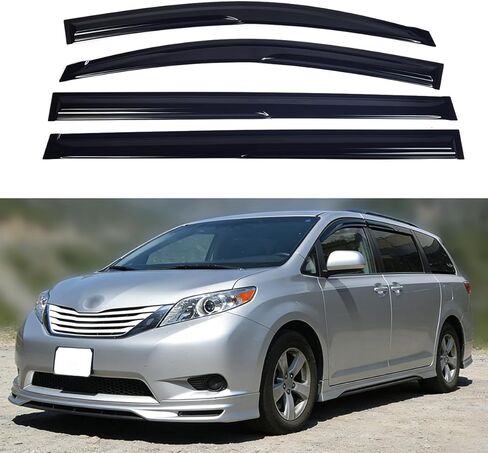 Window Visors Compatible with 2011 2012 2013 2014 2015 2016 2017 2018 2019 2020 Toyota Sienna, Rain Guards Sun Shields Window Deflector, Tape-On Mugen Style, 4PCS in Saudi Arabia