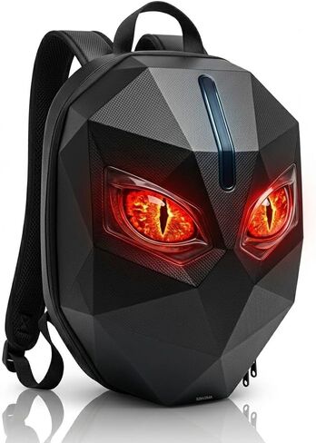 Motorcycle Helmet Backpack, Expandable Hard Shell LED Backpack with Programmable Screen, Water-Resistant Riding Bag & Laptop Daypack for Men, App Controlled DIY Display for Night Safety in Kuwait