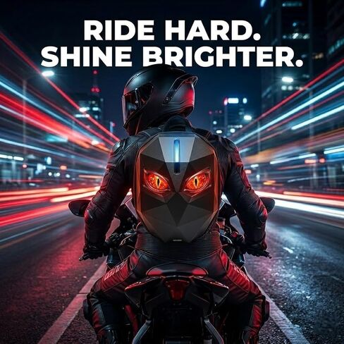 Motorcycle Helmet Backpack, Expandable Hard Shell LED Backpack with Programmable Screen, Water-Resistant Riding Bag & Laptop Daypack for Men, App Controlled DIY Display for Night Safety in Kuwait