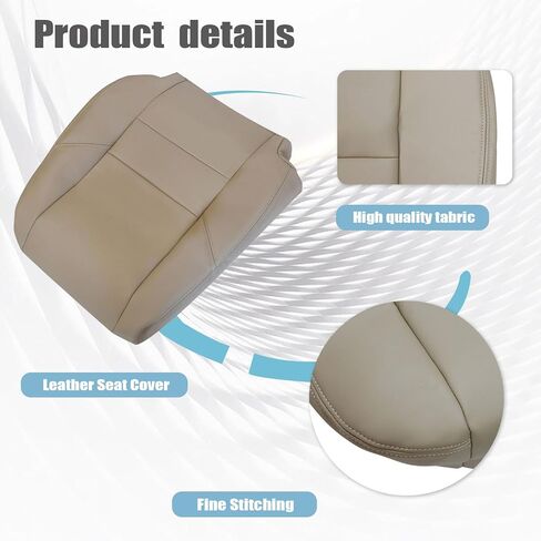 GXARTS Driver and Passenger Side Bottom & Top Lean Back & Armrest Replacement Leather Seat Cover Tan Compatible with Toyota Tundra Sequoia 2000 2001 2002 2003 2004 2005 2006 2007 in Kuwait