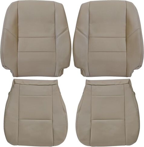 GXARTS Driver and Passenger Side Bottom & Top Lean Back & Armrest Replacement Leather Seat Cover Tan Compatible with Toyota Tundra Sequoia 2000 2001 2002 2003 2004 2005 2006 2007 in Kuwait