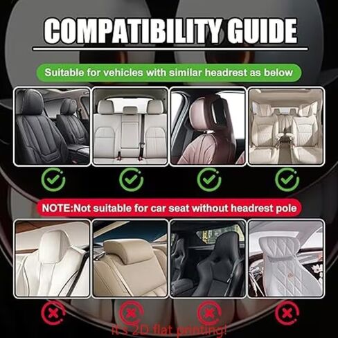 2PCS Funny Cartoon Car Headrest Covers- Grey Hat Smiling Face 2D Printed Auto Seat Protector, Elastic Interior Decoration Accessories for Men Women, Easy Install Year-Round Vehicle Gift in Saudi Arabia
