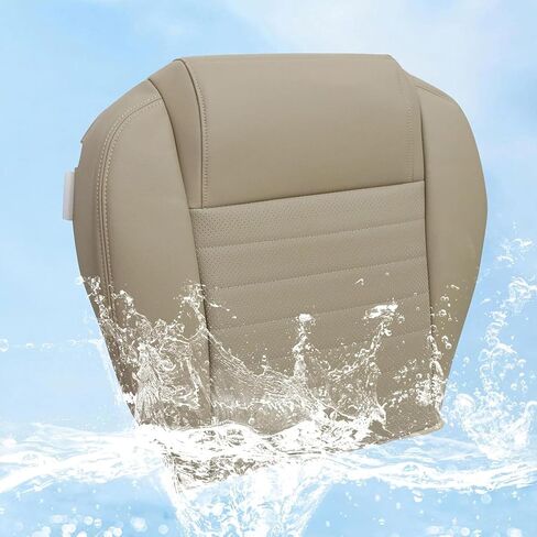 Driver Side Bottom & Top Lean Back Perforated Leather Seat Cover Tan Compatible with Ford Mustang 2005 2006 2007 2008 2009 in Kuwait