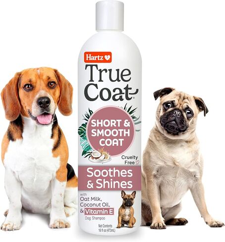 Hartz True Coat Short & Smooth Coat Dog Shampoo, Soothes & Shines with Oat Milk, Coconut Oil & Vitamin E in Saudi Arabia