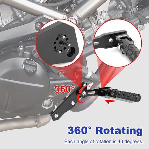 Xitomer Adjustable Highway Foot Pegs Mounts Compatible with SV650/ABS 2017-2024/ SV650X 2019 2020 2021 2022 2023 2024 Rider Adjustable Footpeg Kit in Kuwait