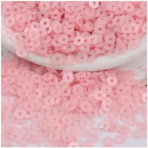 Queenbox 4mm 2000pcs Round Loose Sequin Bead with Hole, 10g PVC Iridescent Embroidery Paillettes for Party Sewing Clothing Hat Shoes Bag Nail, Rose Gold in Saudi Arabia