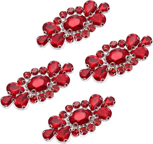 uxcell 2Pcs Crystal Rhinestone Applique, Glitter Rhinestone Iron on Patch, Hot Fix or Sew on Sewing Applique for Bridal Costume Belt Bags Hat Decoration (2.4 x 1.2 Inch, Green) in Kuwait
