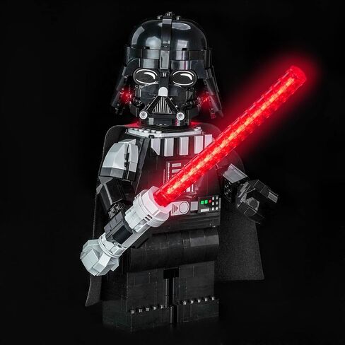 LocoLee Light kit Compatible with Lego Up-Scaled Darth Vader Minifigure- Not Actual Model Only Lights, LED Lighting Accessories for LEGO 75461 for Display Collectors in Kuwait