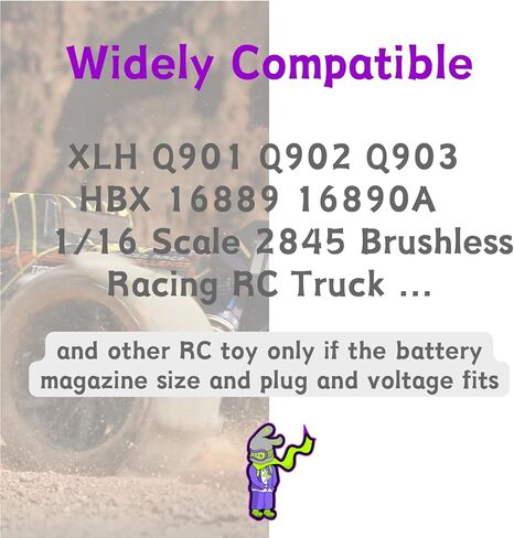 7.4V 1100mAh 35C T Plug(red) LiPo Battery, Fit for HBX 16889 16890A 18690SA 3100A Truck BEZGAR HS181/HM181,HM165 Most 1/16, 1/18 4WD Scale RC Car Truck with Charger in Saudi Arabia