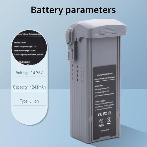 2-Pack Intelligent Flight Battery Compatible for DJI Air 3/ Air 3S Drone Series, Upgraded Rechargeable Battery with 4241mAh Large Capacity Flight Max 45 Minutes in Kuwait