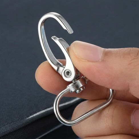 100 قطعة مشابك مخلب جراد البحر دوارة مقاس 2.54 سم لسلاسل المفاتيح، مشابك حبل فضية على شكل حرف D، خطافات دوارة للمحافظ والحقائب والحرف اليدوية وإكسسوارات الحيوانات الأليفة in Kuwait