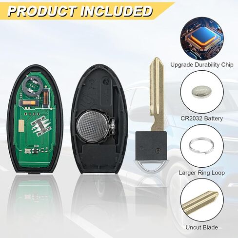 استبدال Vurkcy Key Fob لـ 2016-2020 Nissan Pathfinder/ 15-18 Murano SV/ 17-18 Titan جهاز التحكم عن بعد للدخول بدون مفتاح للسيارة، KR5S180144014، 4 أزرار in Kuwait