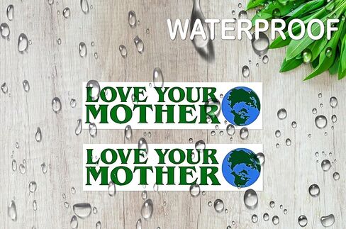 Love Your Mother Earth Environmental Climate Change Vinyl Sticker Decal (2 Pack) - 5.75x1.75 Inches - for Car Truck SUV Van Window Bumper Wall Laptop Tablet Cup Tumbler and Any Smooth Surface in Kuwait