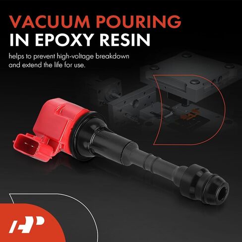 A-Premium Engine Ignition Coil Pack Compatible with Nissan 350Z 2003-2006 & Infiniti FX35 2003-2008, G35 2003-2007, M35 2006-2008, 3.5L, Set of 6, Red in Kuwait