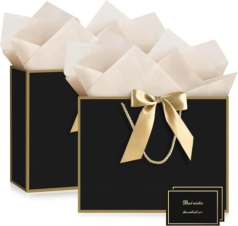 JMANNI Gift Bags with Handles, 14.6" Large Gift Bag for Presents, 1 Pcs Bags with 2 Tissue Paper and 1 Cards for Graduation Wedding Baby Bridal Shower Fathers Day Mother's Day Birthday（pink） in Saudi Arabia