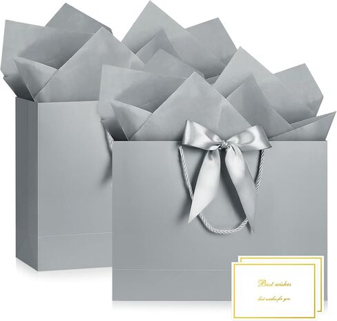 JMANNI Gift Bags with Handles, 14.6" Large Gift Bag for Presents, 1 Pcs Bags with 2 Tissue Paper and 1 Cards for Graduation Wedding Baby Bridal Shower Fathers Day Mother's Day Birthday（pink） in Saudi Arabia