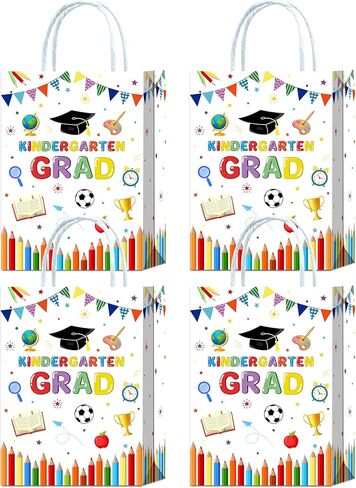 Brattol 16 Pieces Kindergarten Graduation Goody Bags,Class of 2026 Kindergarten Grad Gift Snacks Treat Candy Party Favors Bags for Kindergarten Graduation Theme Party Supplies Decoration (Black) in Saudi Arabia
