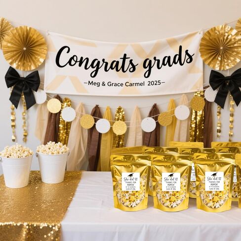 50 Pack Graduation Popcorn Bags with Thanks for Popping By To Celebrate Stickers Stand up Zip Pouches Treat Bags Class of 2026 Popcorn Treat Bag for Graduation Party Favors(She did it) in Kuwait