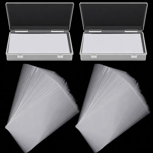 Shappy 301 Pieces Paper Money Holders with 2 Pcs Plastic Storage Case, Clear Money Sleeves for Cash Dollar Currency Bill Sleeves Plastic Money Storage Sleeves for Collectors Money Protector in Saudi Arabia