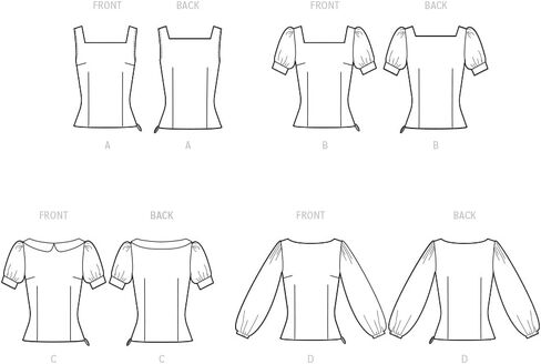 McCalls M8287A5 Misses' Tops Sewing Pattern Kit, Design Code M8287, Sizes 6-8-10-12-14 in Saudi Arabia