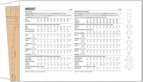 McCalls M8287A5 Misses' Tops Sewing Pattern Kit, Design Code M8287, Sizes 6-8-10-12-14 in Saudi Arabia