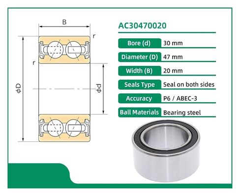 1 قطعة AC30470020 30X47X20 30BD4720 ACB30X47X20 ACB30470020 محمل تكييف الهواء للسيارات in Kuwait