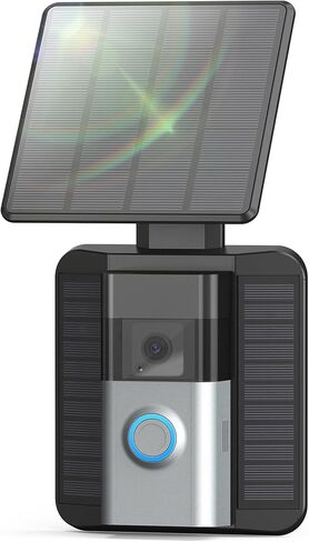 QIBOX Solar Charger Compatible with Ring Video Doorbell 4/3/3 Plus/Battery Doorbell Plus, Waterproof Continuously Solar Panel, Adjustable Panel in Kuwait