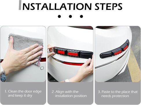 2 PCS Car Bumper Guard Strip, Anti-Collision Foldable Bumper Protector Trim with Strong Reflective Patch, 9.6" x 0.45" Car Door Edge Guards, Universal Car Night Safe Drive Accessories (White) in Saudi Arabia