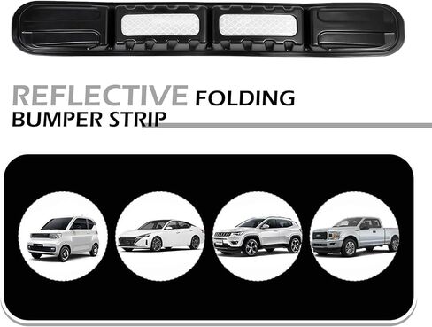 2 PCS Car Bumper Guard Strip, Anti-Collision Foldable Bumper Protector Trim with Strong Reflective Patch, 9.6" x 0.45" Car Door Edge Guards, Universal Car Night Safe Drive Accessories (White) in Saudi Arabia