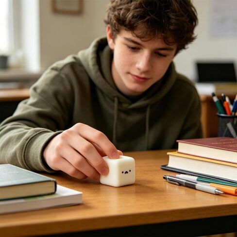 2Pcs Marshmallow Squishy,Seal Tofu Shaped Squishy Toy, Slow Coconut Oil Stress Ball,Cute Desk Decor Stress Ball for Focus and Relaxation, for Students and Adults (White) in Kuwait