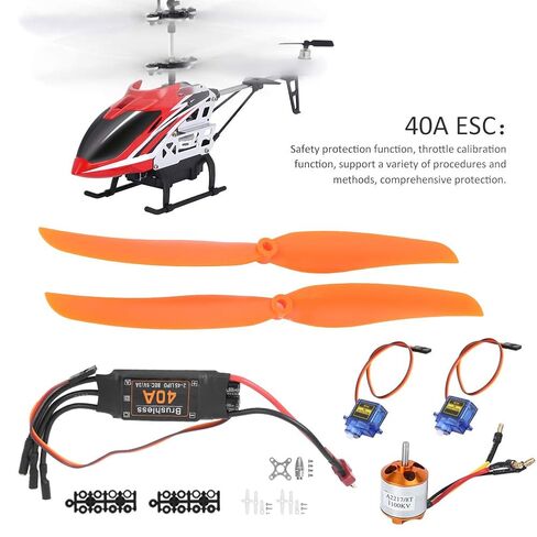 1100KV Brushless Motor, 40A ESC with Safety , SG90 9G Micro Servo for RC Plane (A2217 KV1100KV Brushless Motor 40A ESC SG90 9G) in Kuwait