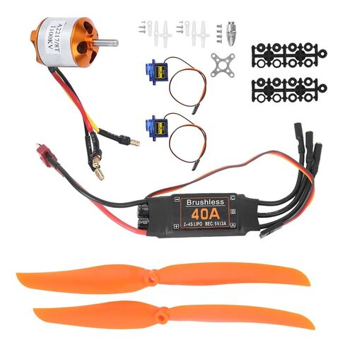 1100KV Brushless Motor, 40A ESC with Safety , SG90 9G Micro Servo for RC Plane (A2217 KV1100KV Brushless Motor 40A ESC SG90 9G) in Kuwait