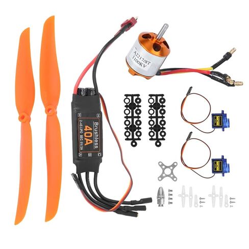 1100KV Brushless Motor, 40A ESC with Safety , SG90 9G Micro Servo for RC Plane (A2217 KV1100KV Brushless Motor 40A ESC SG90 9G) in Kuwait
