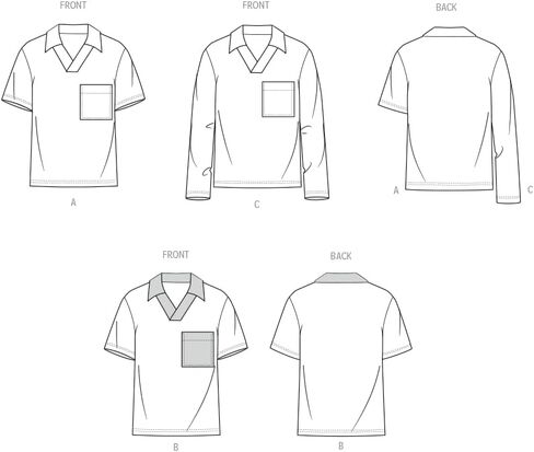McCall's M8589A Men's Polo Top Sewing Pattern Packet, Design Code M8589, Sizes S-M-L-XL-XXL-XXXL in Saudi Arabia