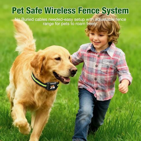 Pet Smart Wireless Dog Fence Collar for 3 Dogs 2.4GHz Electric Dog Fence Portable Waterproof Rechargeable Pet Training Collars (1 Controller & 3 Collar) in Saudi Arabia