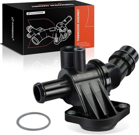 مجموعة مبيت منظم حرارة سائل تبريد المحرك A-Premium متوافقة مع Volkswagen Passat 2006-2010، Eos 2007-2008 & Audi A3 2004-2008 & Seat Leon 2006-2010، 2.0L، يستبدل 06F121111G in Kuwait