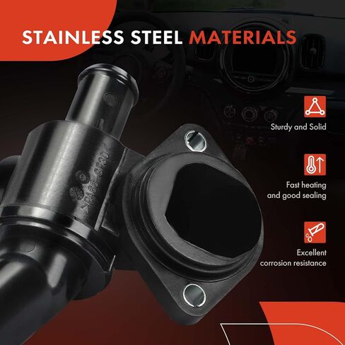 مجموعة مبيت منظم حرارة سائل تبريد المحرك A-Premium متوافقة مع Volkswagen Passat 2006-2010، Eos 2007-2008 & Audi A3 2004-2008 & Seat Leon 2006-2010، 2.0L، يستبدل 06F121111G in Kuwait