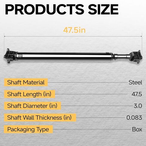 Rear Drive Shaft 47.5" [Automatic Trans] Fit for Jeep Grand Cherokee 2005-2010| Commander 2006-2010 - V6 3.7L, 4WD/AWD, OE 52853006AB, 52853006AD in Kuwait