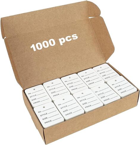 1000Pcs Price Tags, 1.97 X 1.38 inch White Clothing Tags, Writable Store Tags with Box Package for Jewelry, Clothing Pricing in Saudi Arabia