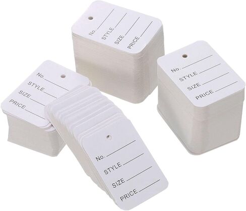 1000Pcs Price Tags, 1.97 X 1.38 inch White Clothing Tags, Writable Store Tags with Box Package for Jewelry, Clothing Pricing in Saudi Arabia