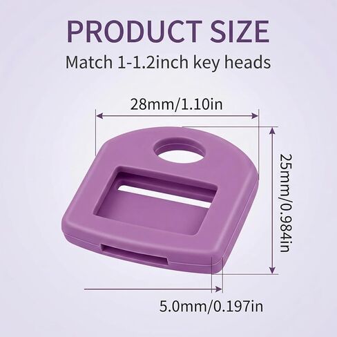 12 Pcs Silicone Key Covers Caps, 6 Colors Key Identifiers with Clear Windows & Labels, 1 Inch Key Protectors for Standard Flat House Keys, Easy Key Organization in Saudi Arabia