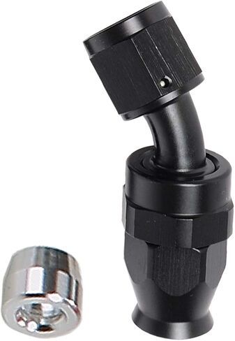 AC PERFORMANCE -6 AN 120 Degree PTFE Swivel Hose End Fitting Aluminum Black for Teflon Fuel Line in Kuwait