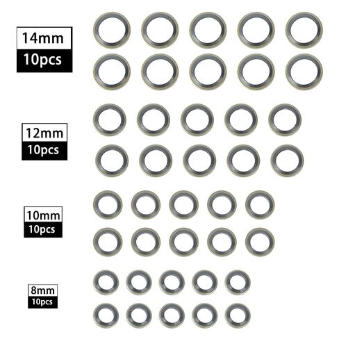 3918188 4934278 3963983 3963988 Fuel Sealing Washers Compatible with Dodge Cummins 12V 24V 5.9L 6.7L Fuel System Seal Fit for Banjo Bolt 8mm 10mm 12mm 14mm (40pcs,Each of 10) in Saudi Arabia