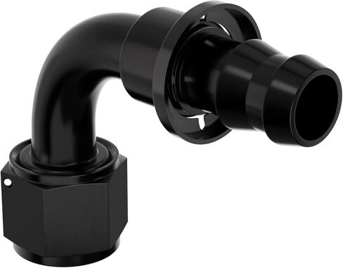 8AN 180 Degree Aluminum Internal Thread Rotary Push-Lock Hose Fitting Adapter - Black in Kuwait
