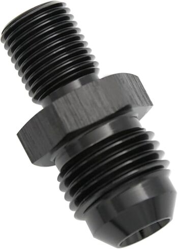 Straight Male Flare -6 AN AN6 to M16 x 1.5 Male Metric Thread Pipe Fuel Fitting Adapter Aluminum Black in Kuwait